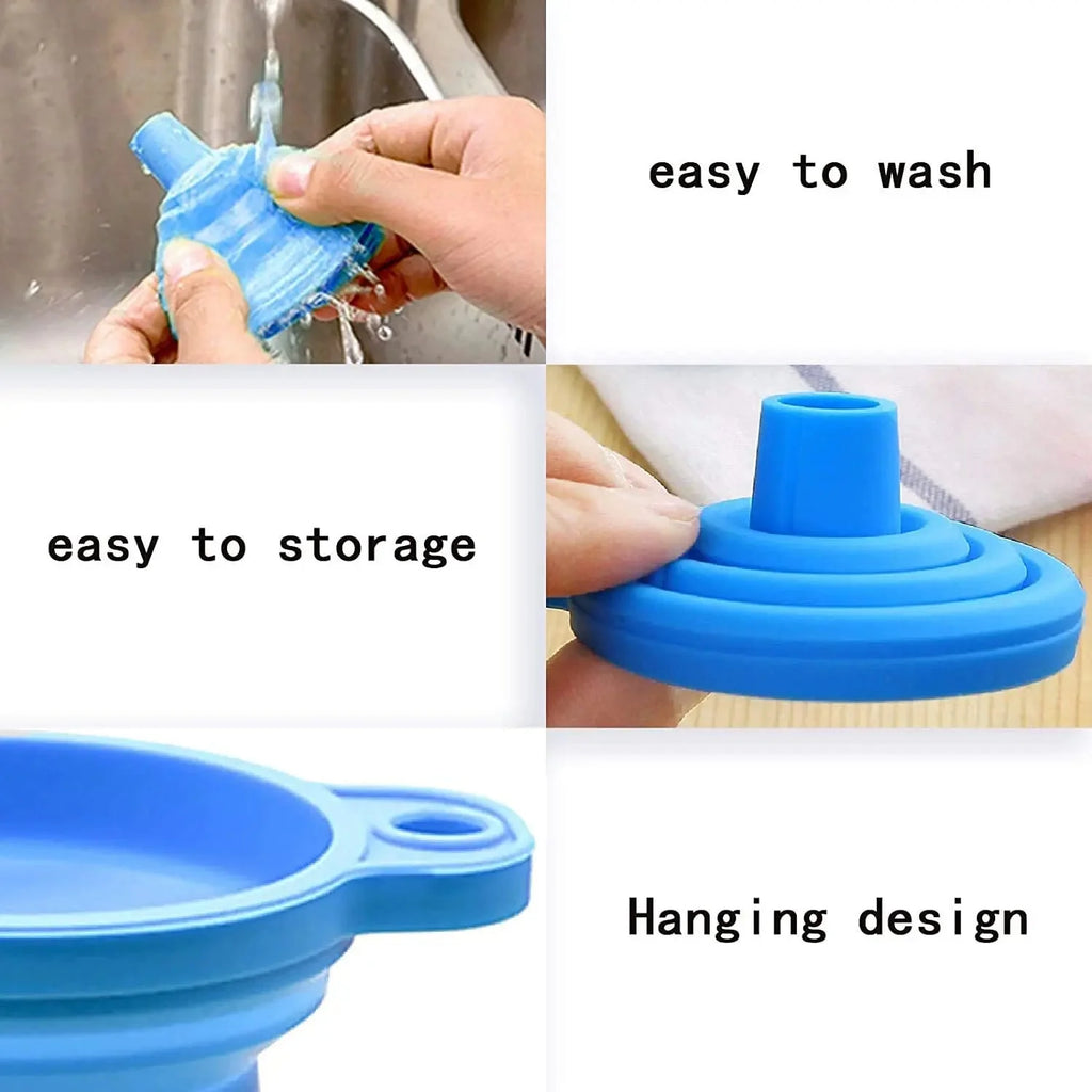Universal Silicone Foldable Funnel | Compact and Space-Saving Kitchen Tool
