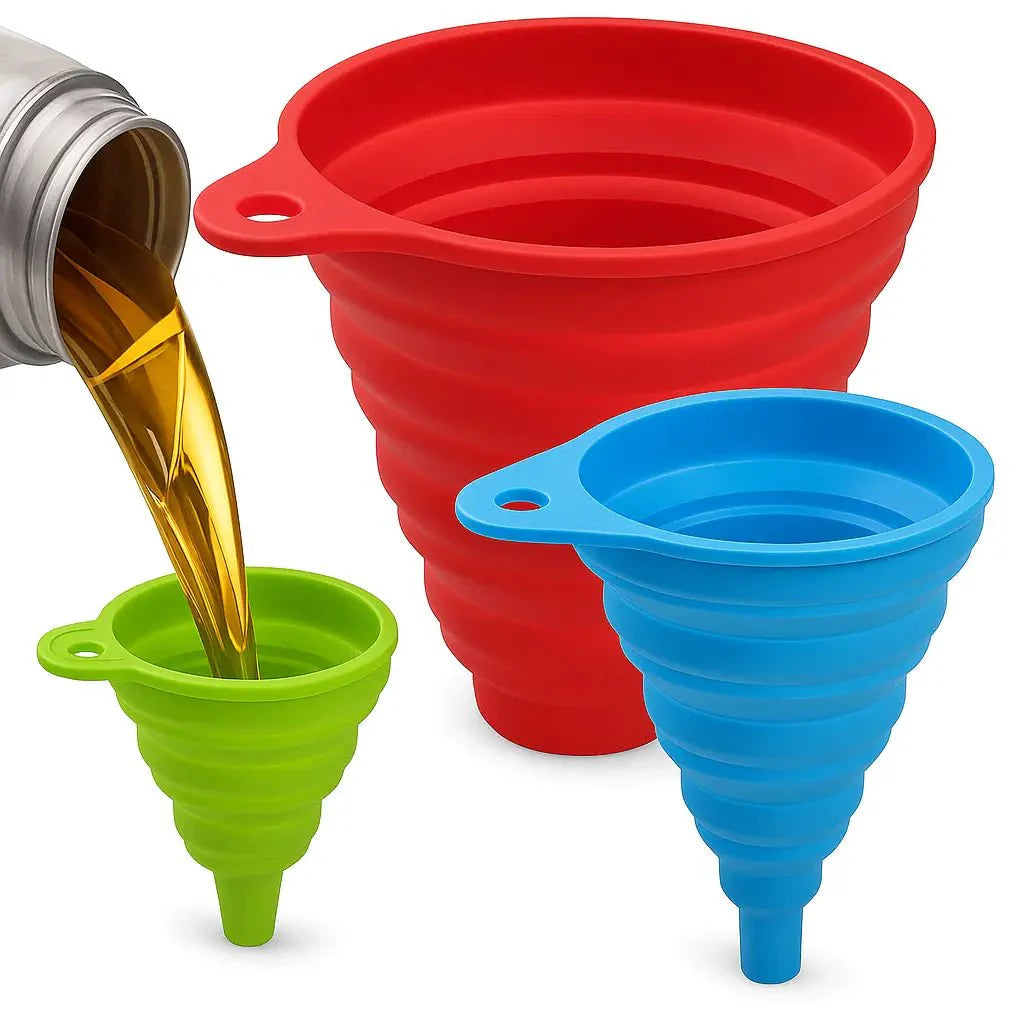 Universal Silicone Foldable Funnel | Compact and Space-Saving Kitchen Tool